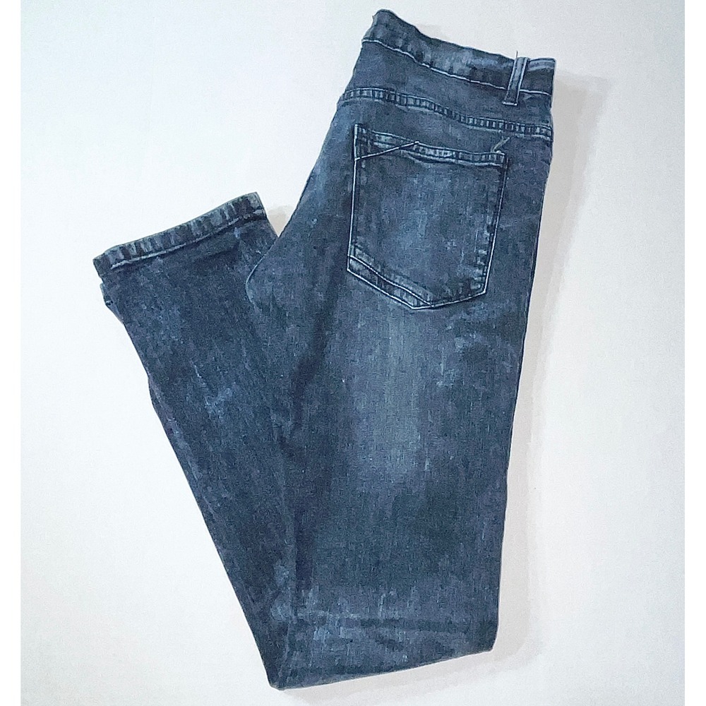 Free Planet Jeans Mens 32x32 Dark Blue Acid Wash Slim Straight Stretch FU9C6AH8K